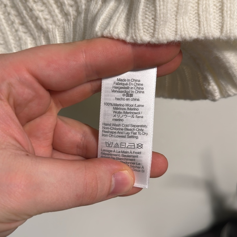 Madewell Pointelle-Stitch Mockneck Sweater in Heather Ivory - Picture 9 of 15